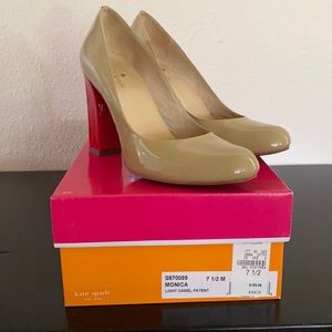 Kate Spade Monica Camel Patent Pump Size 7.5